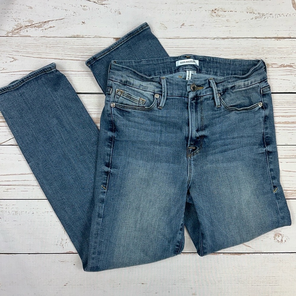 Good American Women's Straight Leg Jeans - Blue